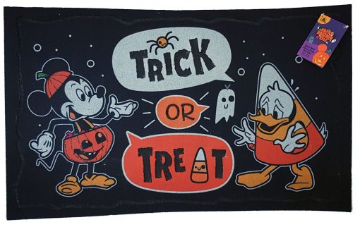 Disney Store Mickey Mouse & Donald Duck Halloween Trick Or Treat Door Mat