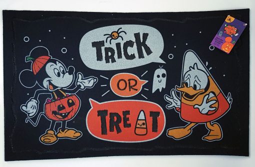 Disney Store Mickey Mouse & Donald Duck Halloween Trick Or Treat Door Mat