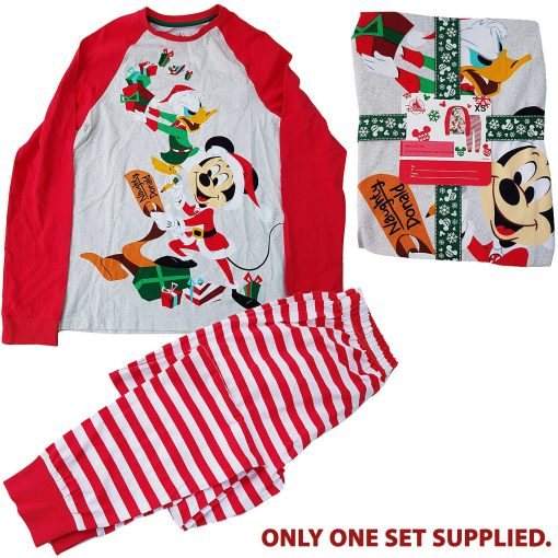 Disney Store Mickey Mouse & Donald Duck Holiday Cheer Christmas Pyjamas X Small