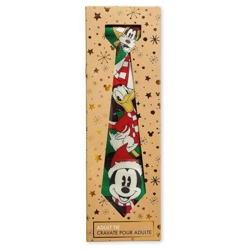 Disney Store Mickey Mouse Festive Christmas 100% Silk Tie