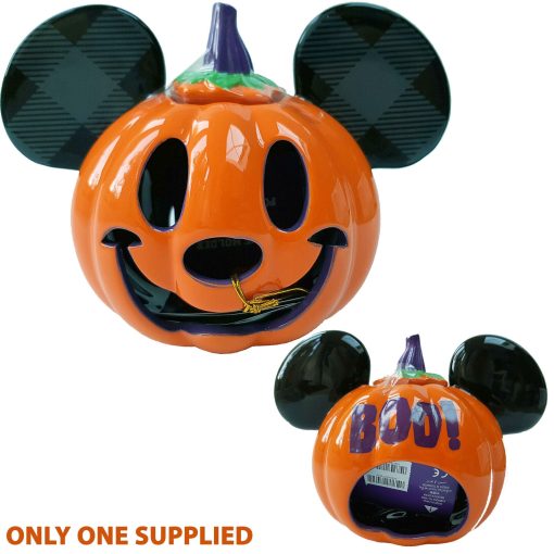 Disney Store Mickey Mouse Halloween Pumpkin Tealight Candle Holder