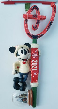 Disney Store Mickey Mouse Key & Snow Globe 2021 Christmas Tree Decoration