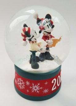 Disney Store Mickey Mouse & Minnie Christmas 2021 Snow Globe Ornament