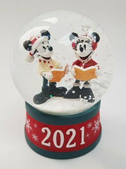 Disney Store Mickey Mouse & Minnie Christmas 2021 Snow Globe Ornament