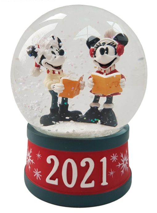 Disney Store Mickey Mouse & Minnie Christmas 2021 Snow Globe Ornament