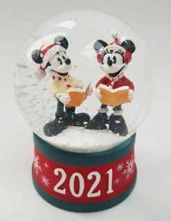 Disney Store Mickey Mouse & Minnie Christmas 2021 Snow Globe Ornament