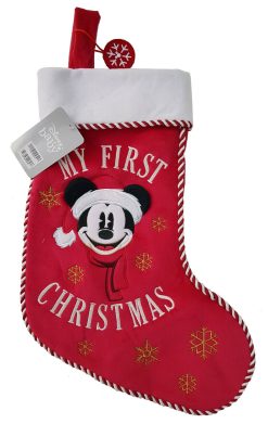 Disney Store Mickey Mouse My First Chirstmas Baby Stocking