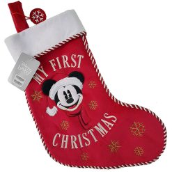 Disney Store Mickey Mouse My First Chirstmas Baby Stocking