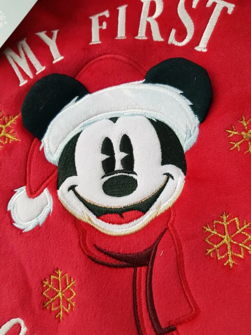 Disney Store Mickey Mouse My First Chirstmas Baby Stocking