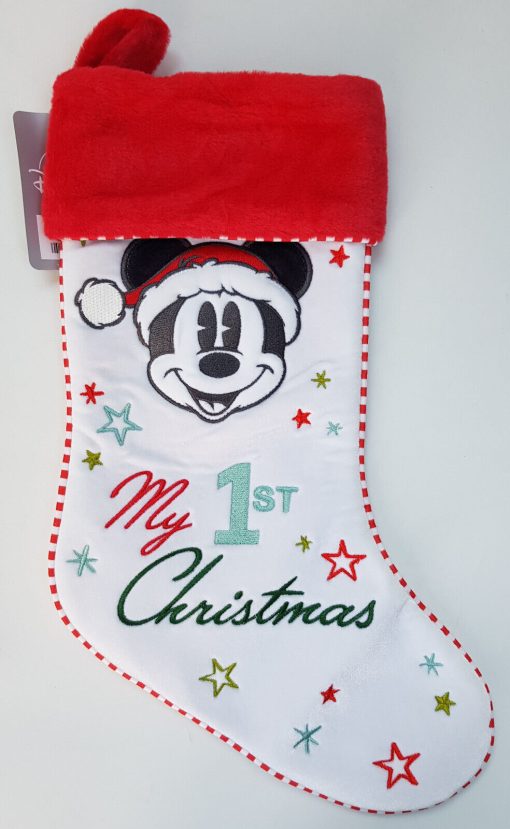 Disney Store Mickey Mouse My First Christmas Baby Stocking