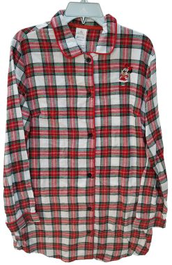 Disney Store Minnie Mouse Christmas Plaid Tartan Night Shirt Dress Adults