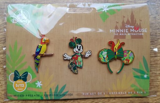 Disney Store Minnie Mouse Main Attraction Enchanted Tiki Room Pin Trading Set