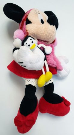 Disney Store Minnie Mouse & Penguin Plush Christmas Soft Cuddly Toy