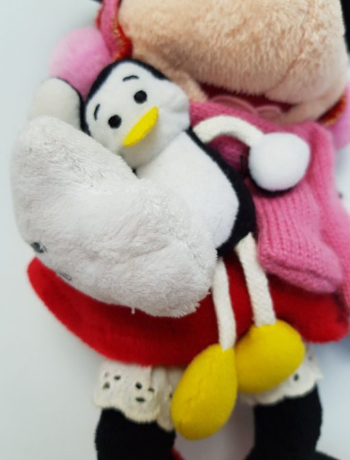 Disney Store Minnie Mouse & Penguin Plush Christmas Soft Cuddly Toy