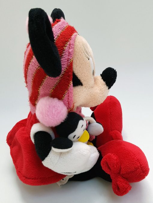 Disney Store Minnie Mouse & Penguin Plush Christmas Soft Cuddly Toy