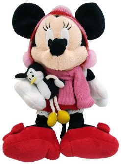 Disney Store Minnie Mouse & Penguin Plush Christmas Soft Cuddly Toy