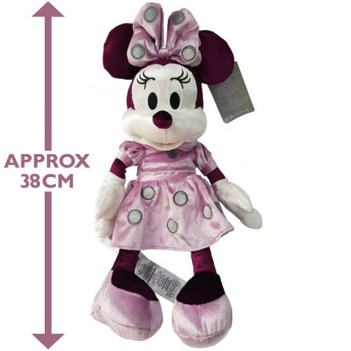 Disney Store Minnie Mouse Pink Velvet Plush Soft Cuddly Toy