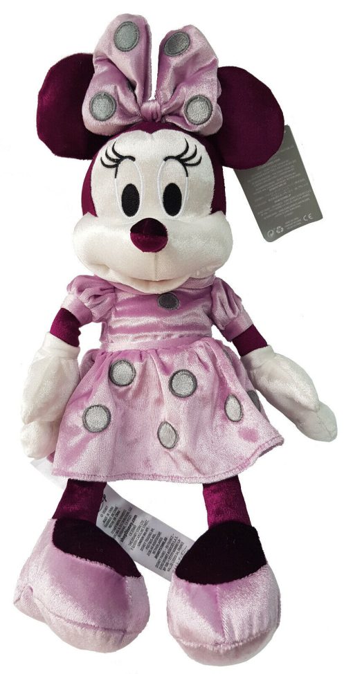 Disney Store Minnie Mouse Pink Velvet Plush Soft Cuddly Toy