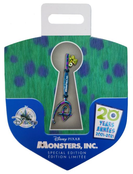 Disney Store Monsters Inc 20th Anniversary Replica Key Pin Trading Badge