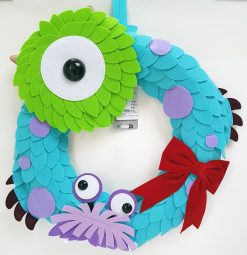 Disney Store Monsters Inc Door Hanging Christmas Wreath