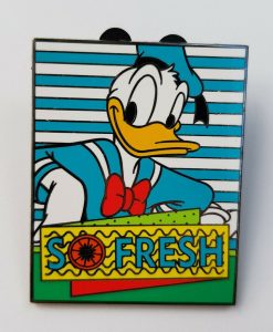 Disney Store Mystery Food So Fresh Donald Duck Orange Pin Trading Badge