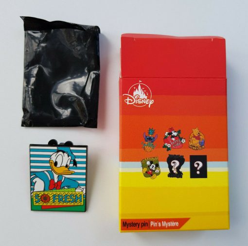 Disney Store Mystery Food So Fresh Donald Duck Orange Pin Trading Badge