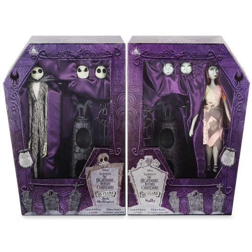 Disney Store Nightmare Before Christmas Jack Skellington & Sally Limited Edition Doll Figures