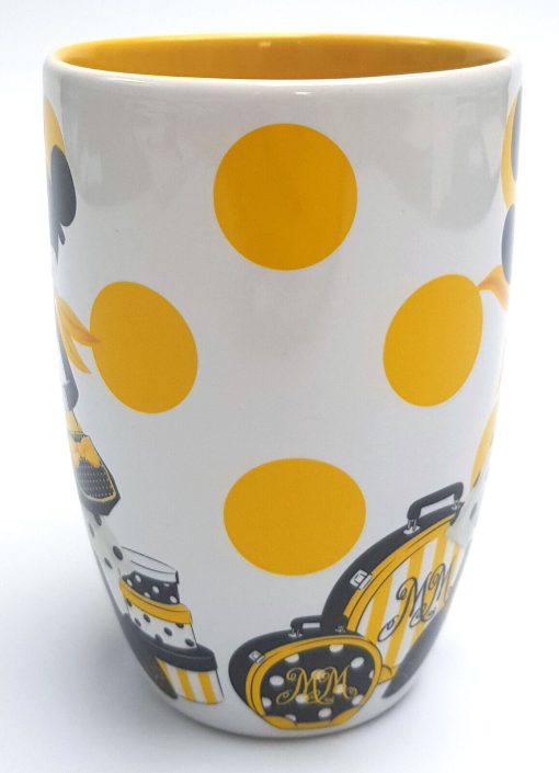 Disney Store Parisienne Minnie Mouse Yellow Polka Dot Mug