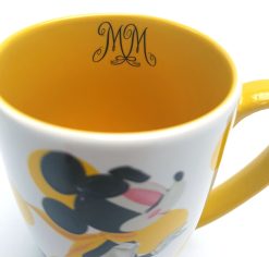 Disney Store Parisienne Minnie Mouse Yellow Polka Dot Mug