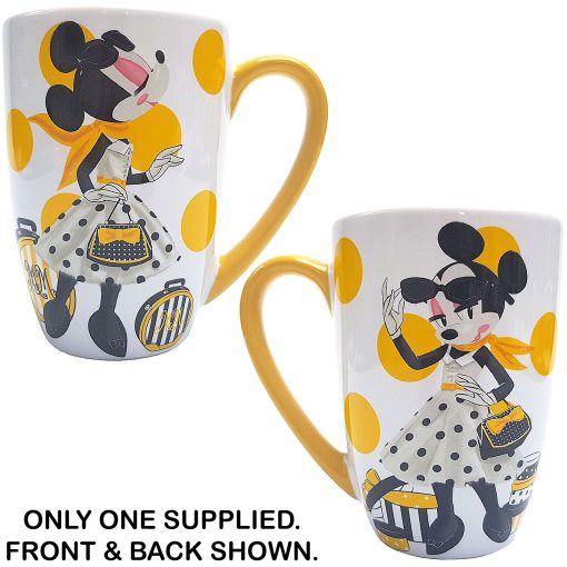 Disney Store Parisienne Minnie Mouse Yellow Polka Dot Mug