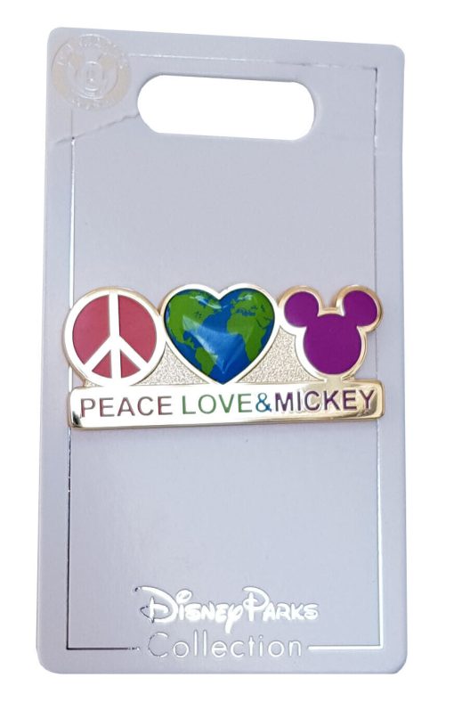 Disney Store Peace Love & Mickey Mouse Pin Trading Badge