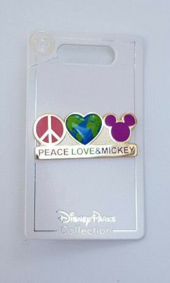 Disney Store Peace Love & Mickey Mouse Pin Trading Badge