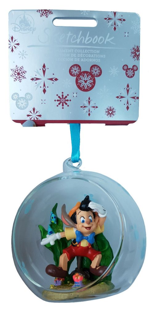 Disney Store Pinocchio Underwater Glass Christmas Tree Decoration