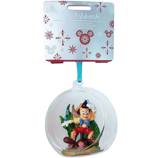 Disney Store Pinocchio Underwater Glass Christmas Tree Decoration