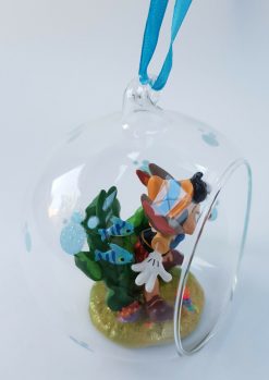 Disney Store Pinocchio Underwater Glass Christmas Tree Decoration