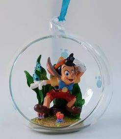 Disney Store Pinocchio Underwater Glass Christmas Tree Decoration