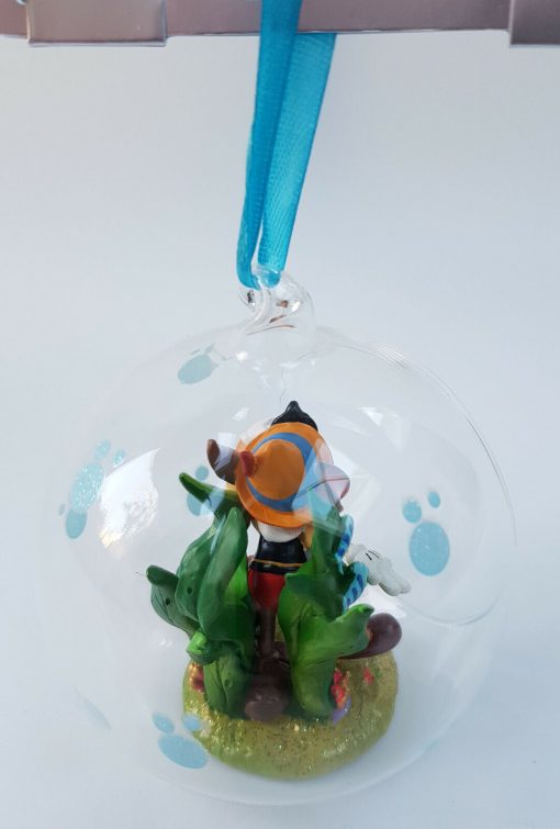 Disney Store Pinocchio Underwater Glass Christmas Tree Decoration