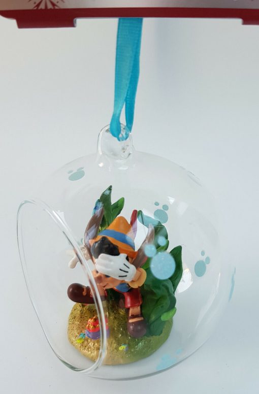 Disney Store Pinocchio Underwater Glass Christmas Tree Decoration