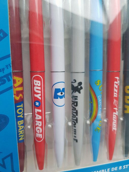 Disney Store Pixar Boxed Set Of 8 Ball Point Pens