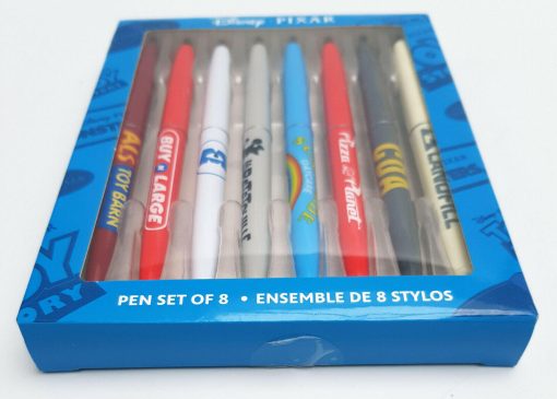 Disney Store Pixar Boxed Set Of 8 Ball Point Pens