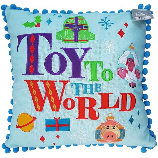 Disney Store Pixar Christmas Holiday Toy To The World Scatter Cushion