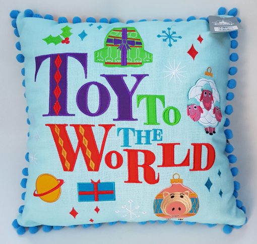 Disney Store Pixar Christmas Holiday Toy To The World Scatter Cushion