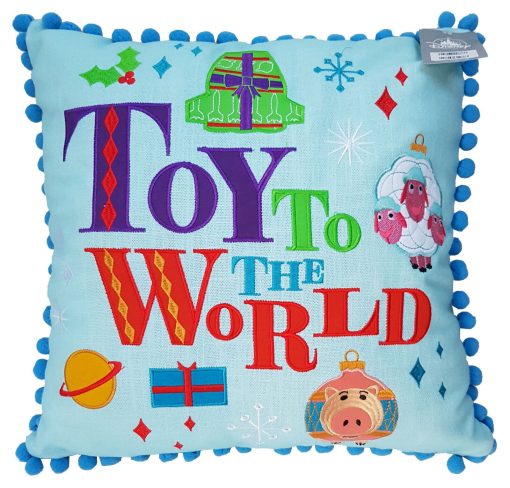 Disney Store Pixar Christmas Holiday Toy To The World Scatter Cushion