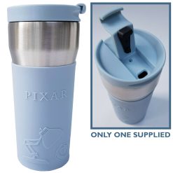 Disney Store Pixar Luxo Lamp & Ball Logo Reusable Silicone & Metal Travel Mug