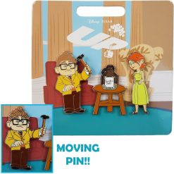 Disney Store Pixar Up Carl Ellie Paradise Falls Jar Moving Pin Trading Badge Set