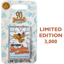 Disney Store Pluto Springtime Movie Poster 90th Anniversary Pin Trading Badge