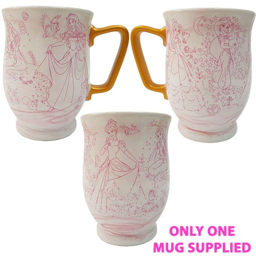 Disney Store Princess Pink Sketch Drawings Mug