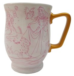 Disney Store Princess Pink Sketch Drawings Mug