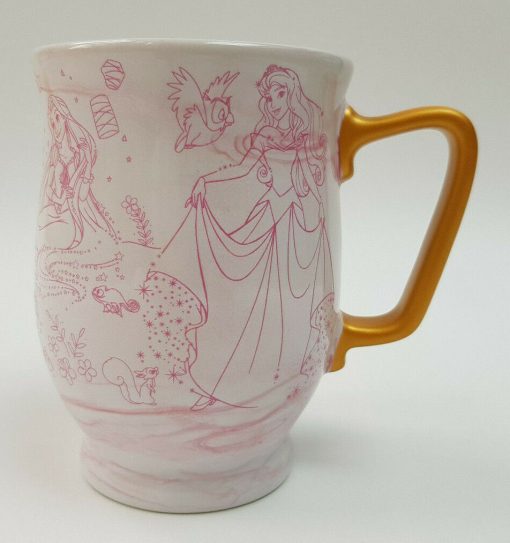 Disney Store Princess Pink Sketch Drawings Mug