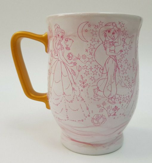 Disney Store Princess Pink Sketch Drawings Mug